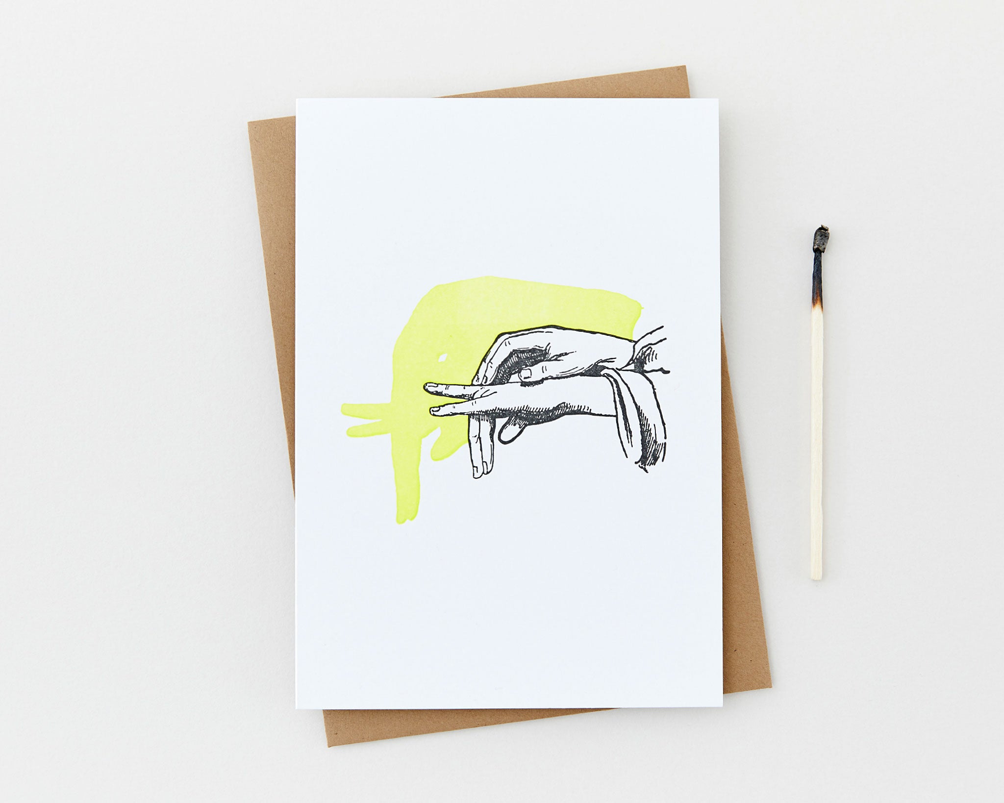 Handgefertigte Grusskarte mit Motiv Schattenspiel „Elefant“